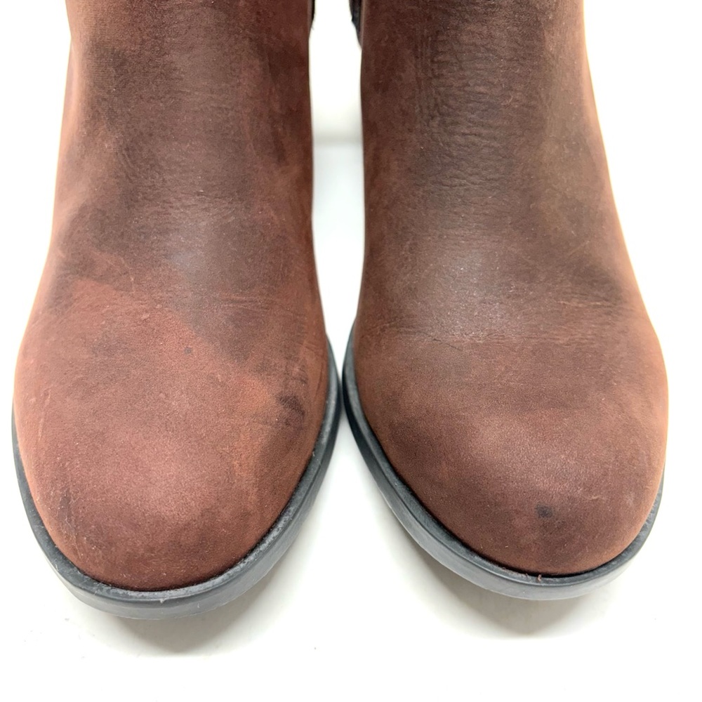 Sorel Brown Leather Ankle Boots with Metallic Accent & Felt Cuff - Picture 8 of 16